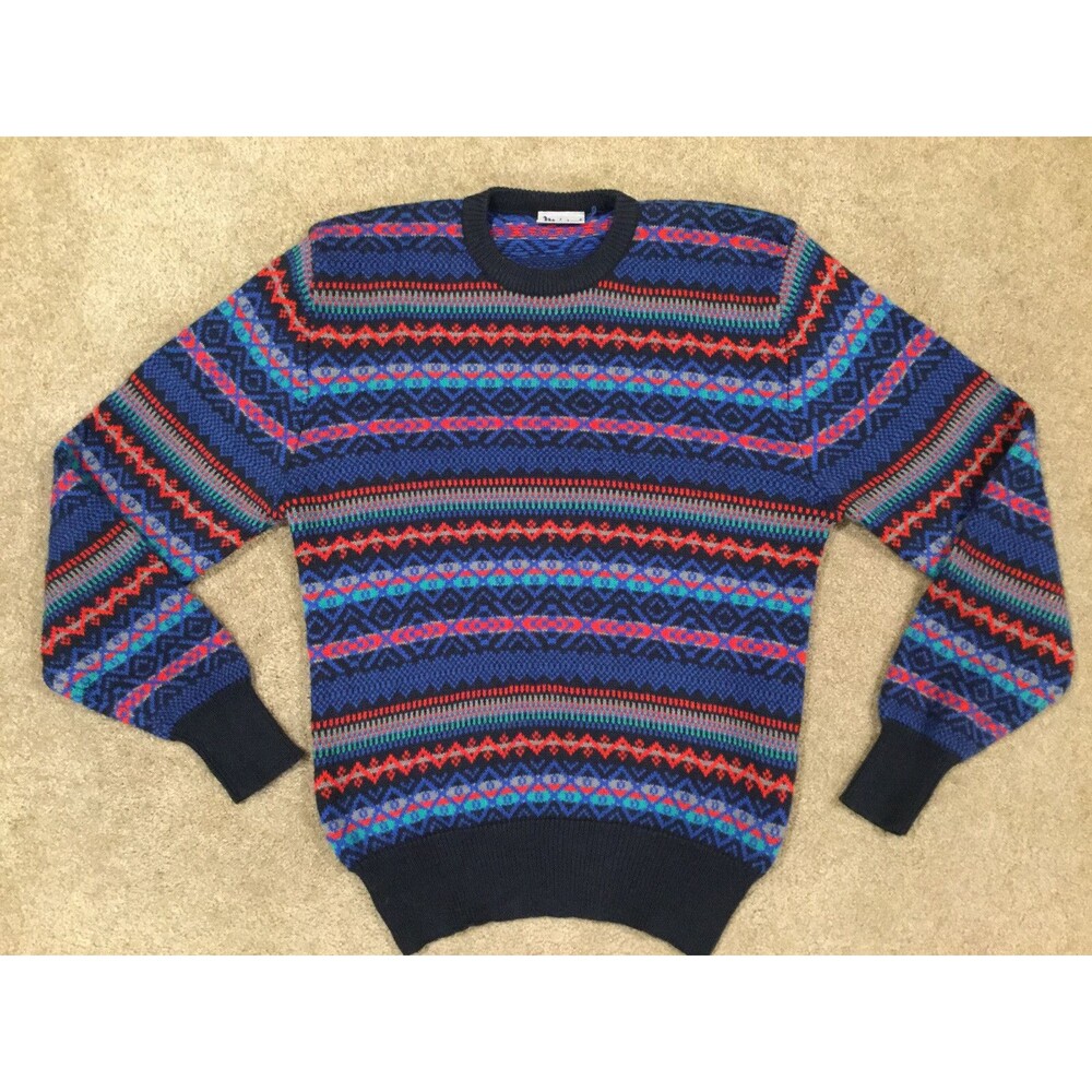 Vintage Meister Navy/Blue/Red Wool Acrylic Blend Sweater Ski Wear Sz M Unisex